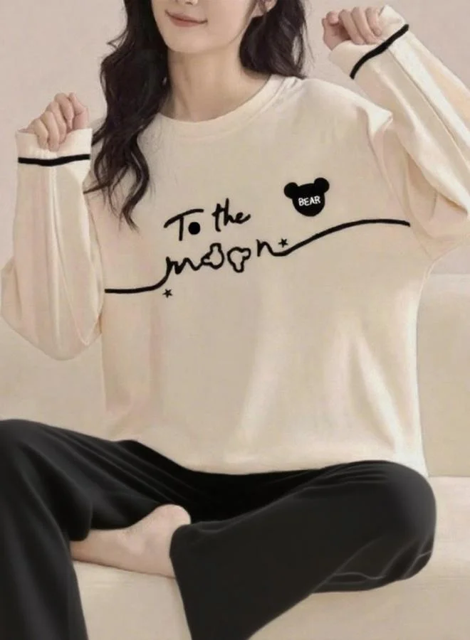 تايك تو طقم بيجاما بمقاس كبير من بنطال وتيشيرت بطبعة جرافيك